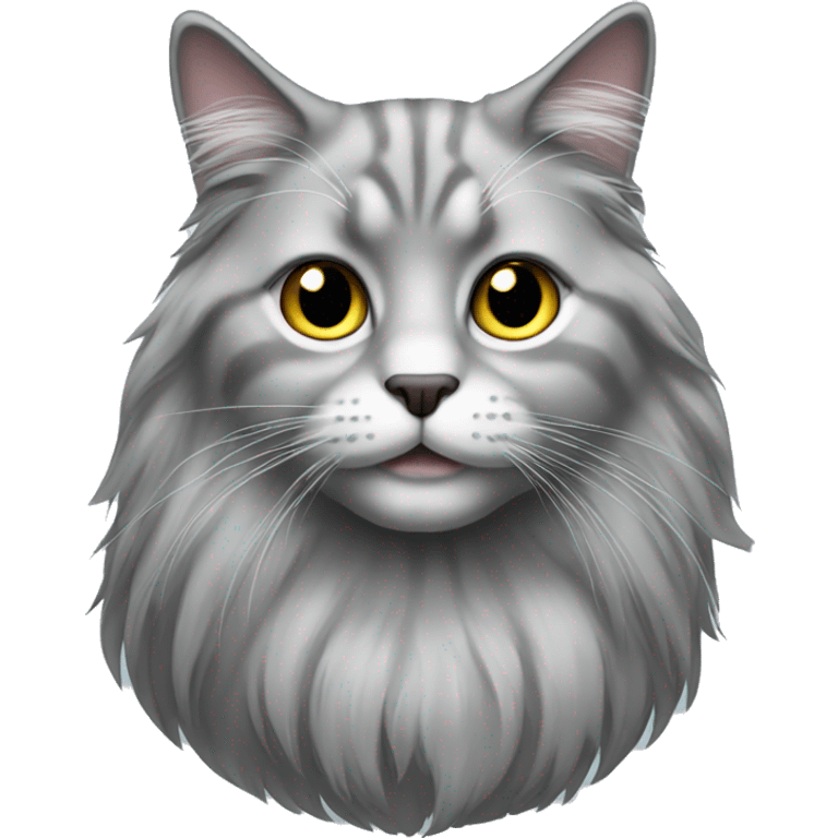 Grey long hair cat emoji