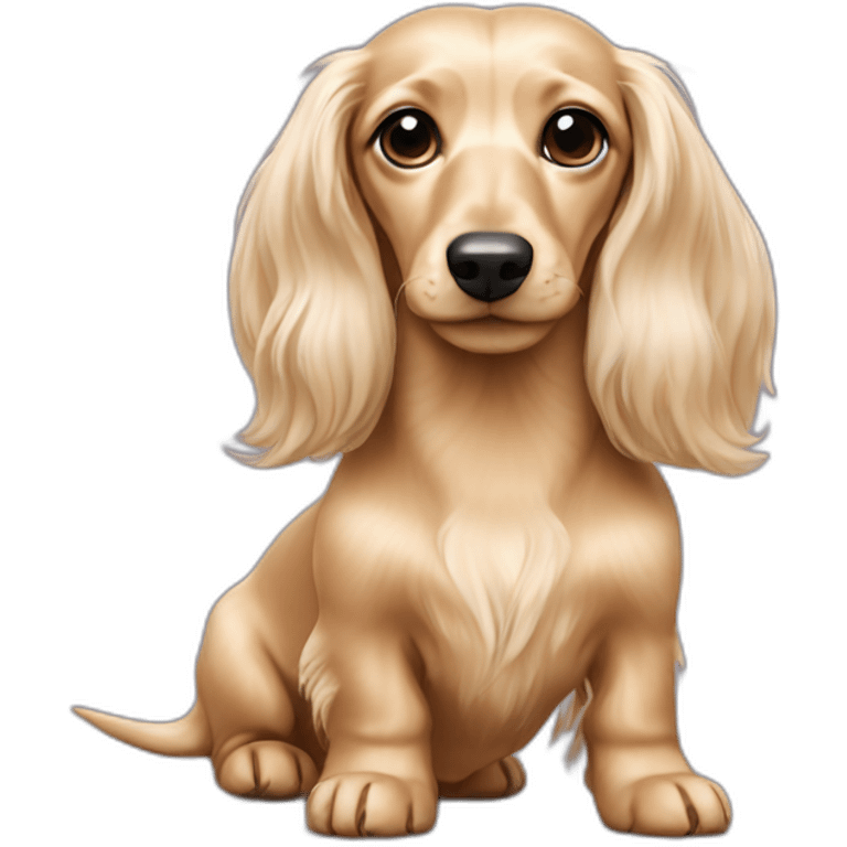 Cream Dachshund long haired emoji