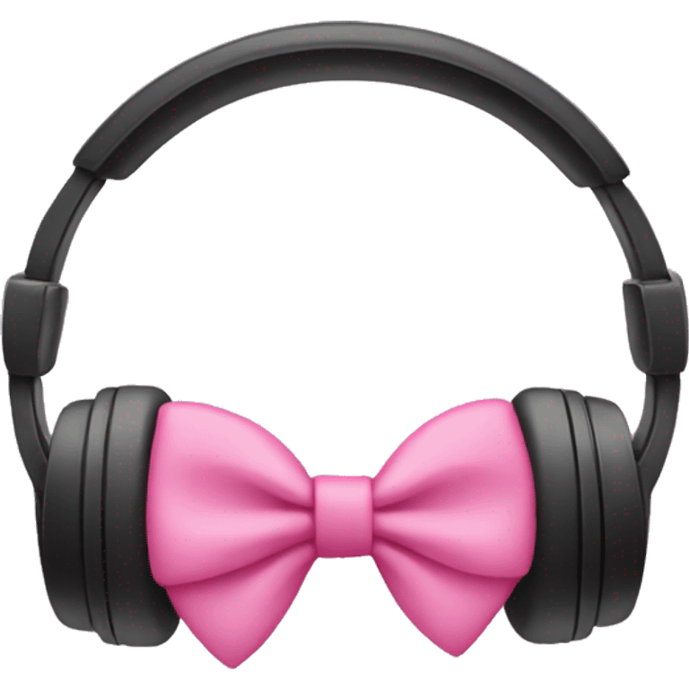 Headphones with little pink bows emoji