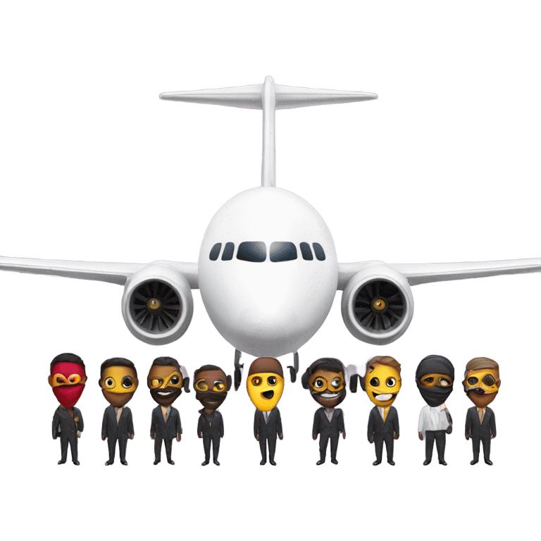 plane with guys in masks emoji