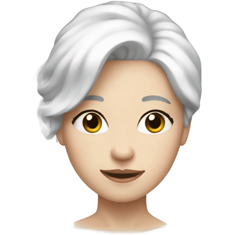 Female short white hair pale skin washing face emoji