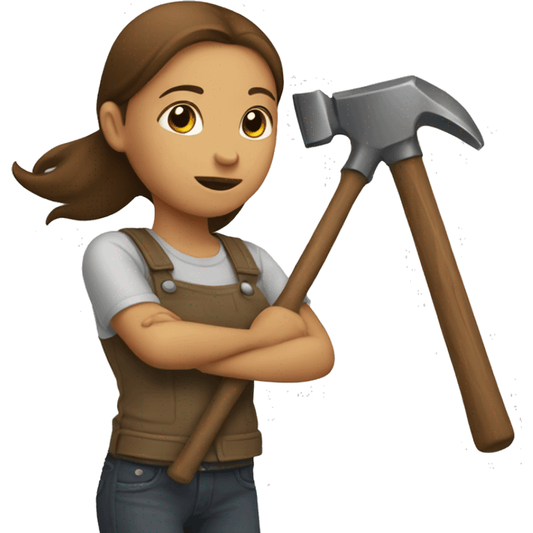 girl with hammer emoji