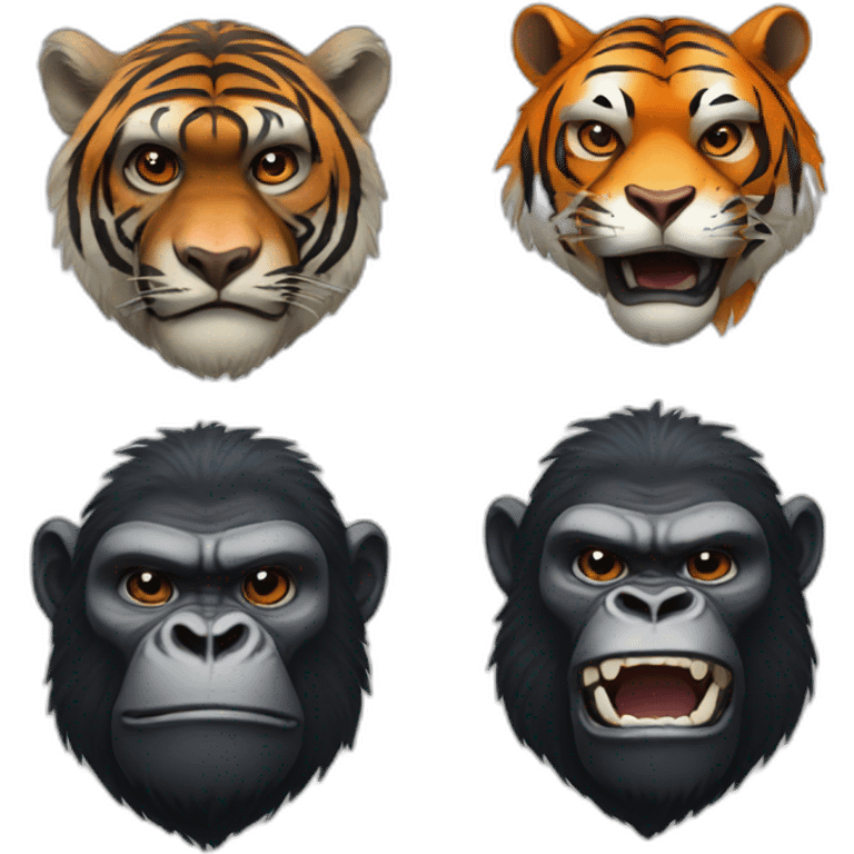 gorilla and tiger emoji