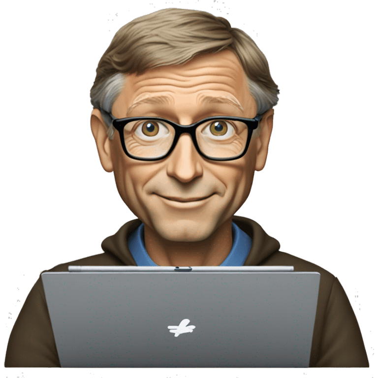 bill gates with microsoft surface pro emoji