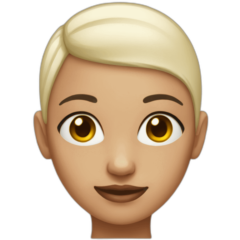 Girl with bald top of head emoji