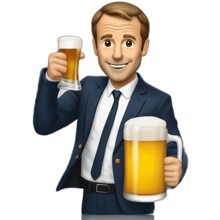 macron boit bière emoji