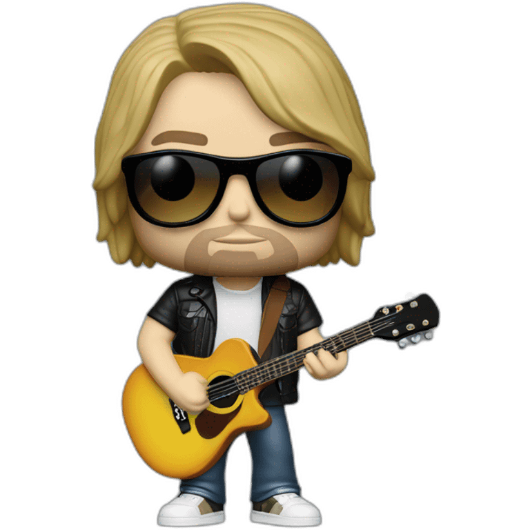 funko pop kurt cobain holding guitar with sunglasses emoji