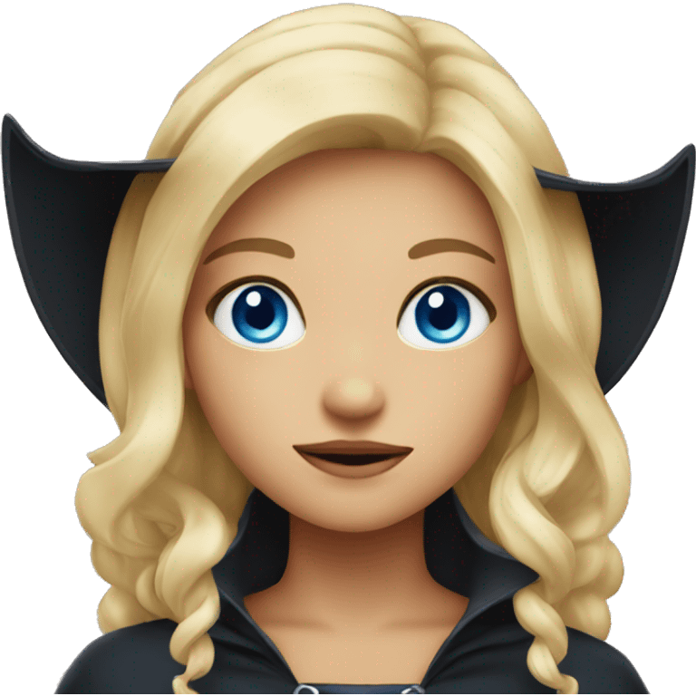  Blond girl with blue eyes dressed as witch emoji