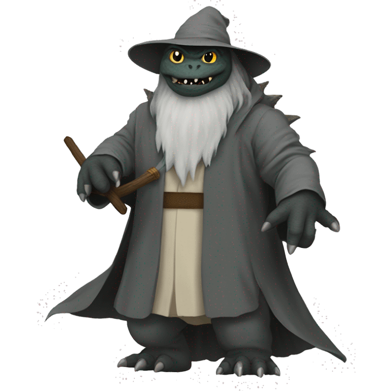 Godzilla dressed as Gandalf emoji