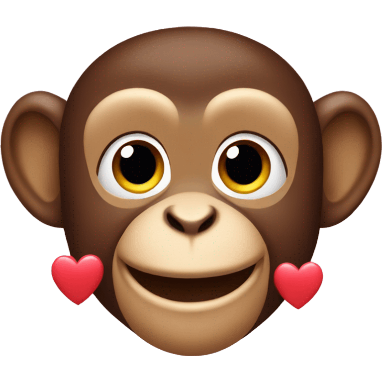 Monkey with hearts emoji