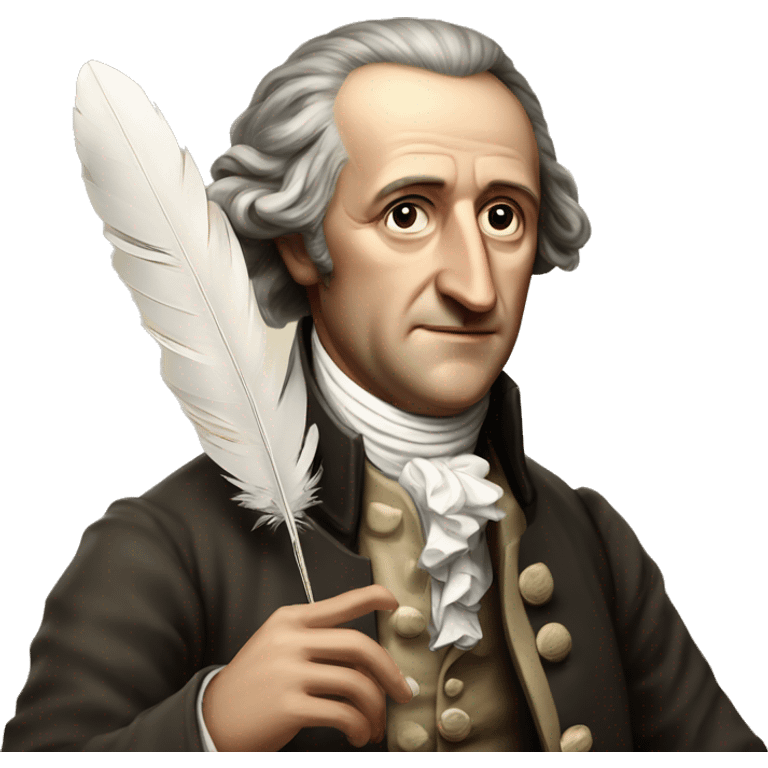 Goethe holds a feather in his hands emoji