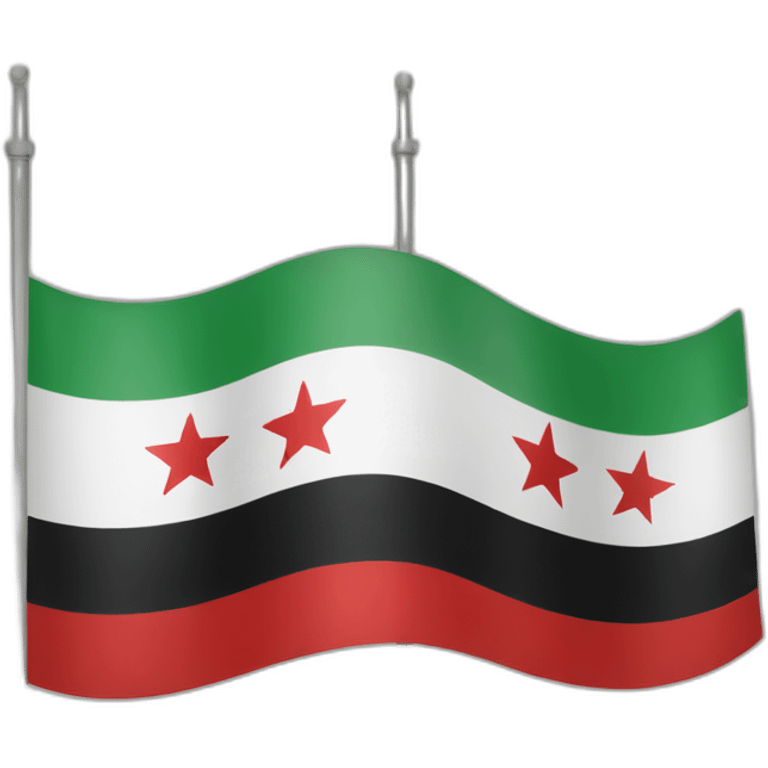 Independent Syria flag 3 stars emoji