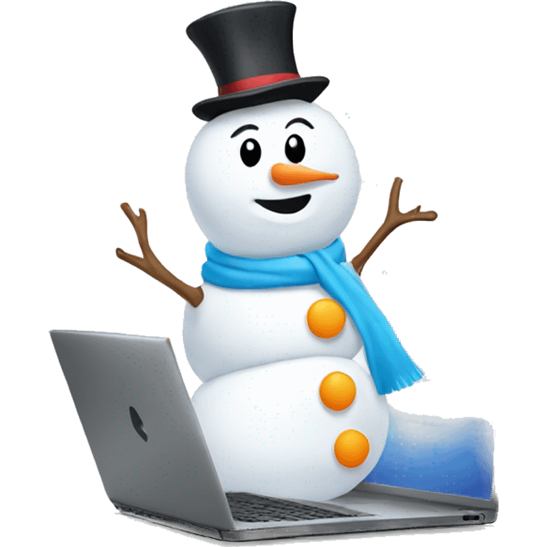 snowman on laptop emoji