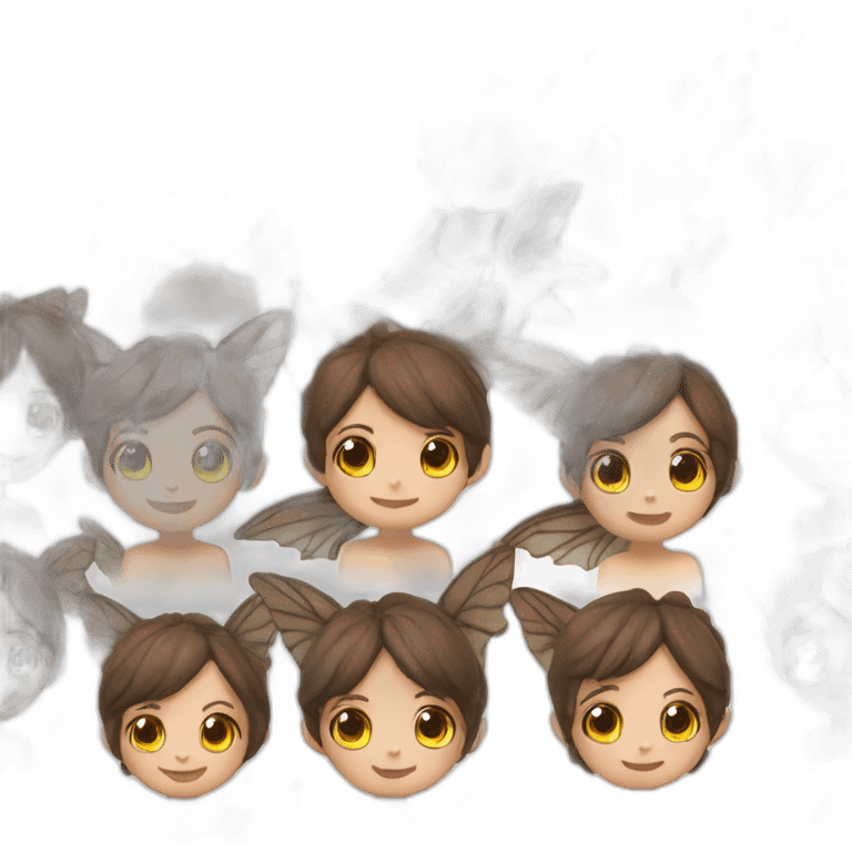 Fairy ears with dark brown haires and whithe skin emoji