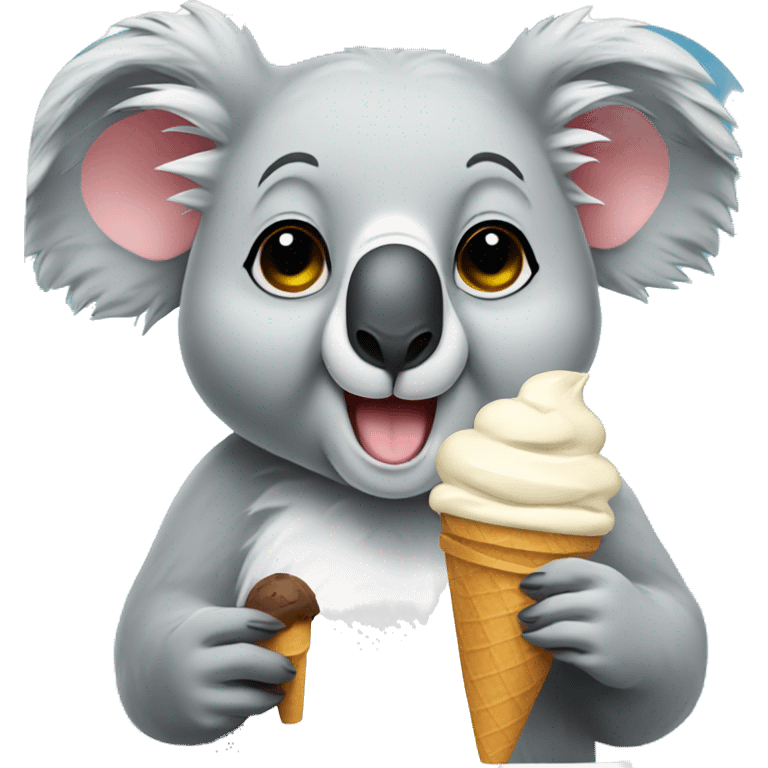 Koala eating ice cream emoji