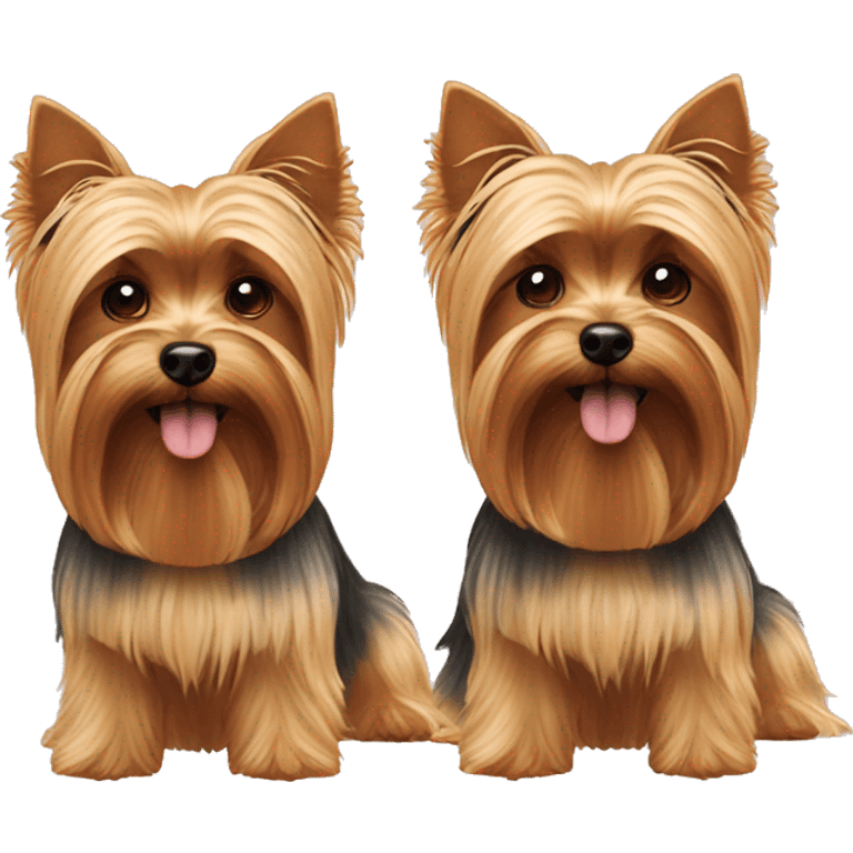 two brothers Yorkshire terriers emoji