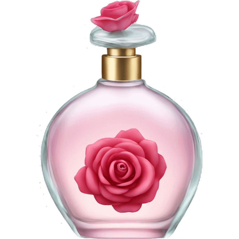 glass perfume bottle with a rose emoji