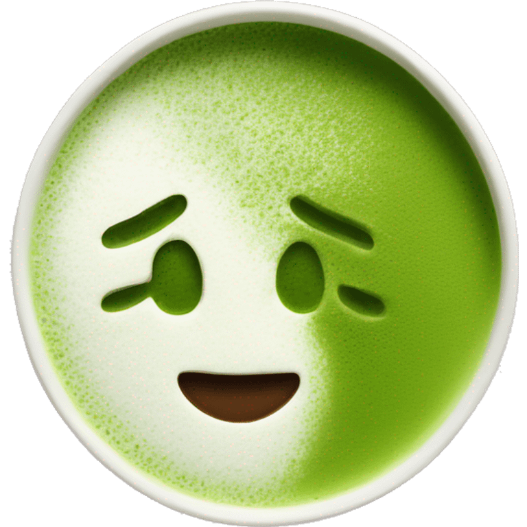 Matcha later with white foam on top emoji