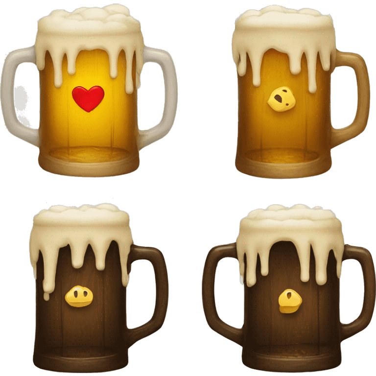 A heart inside a stein of beer emoji