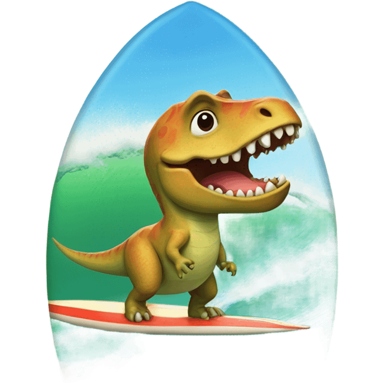 A dinosaur in a surfboard  emoji