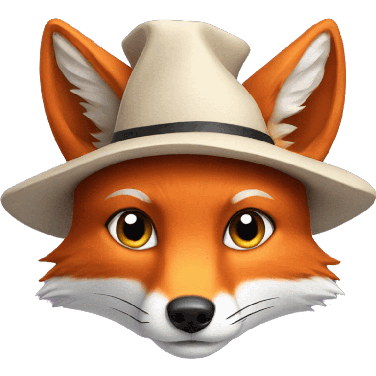 Fox with odd hat emoji