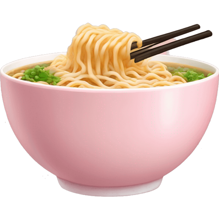 Ramen in a light pink bowl emoji