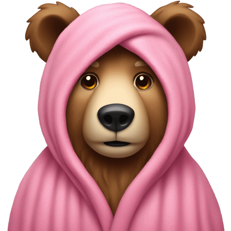 Bear under a Pink robe emoji