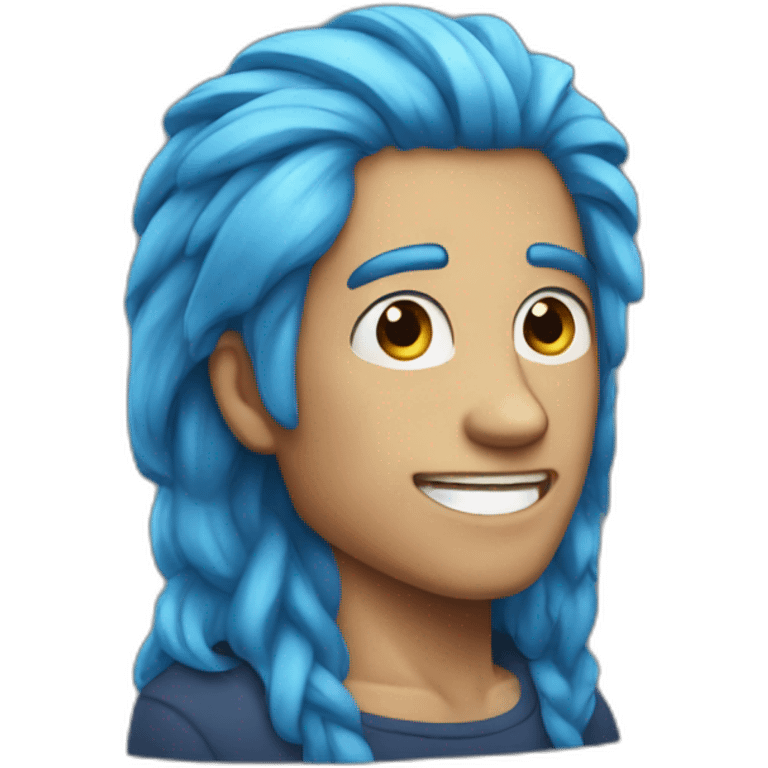 A men wih blue hair emoji