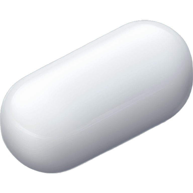 Singular glossy coated oblong pill capsule emoji