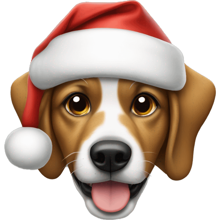 Dog wearing Santa Hat emoji