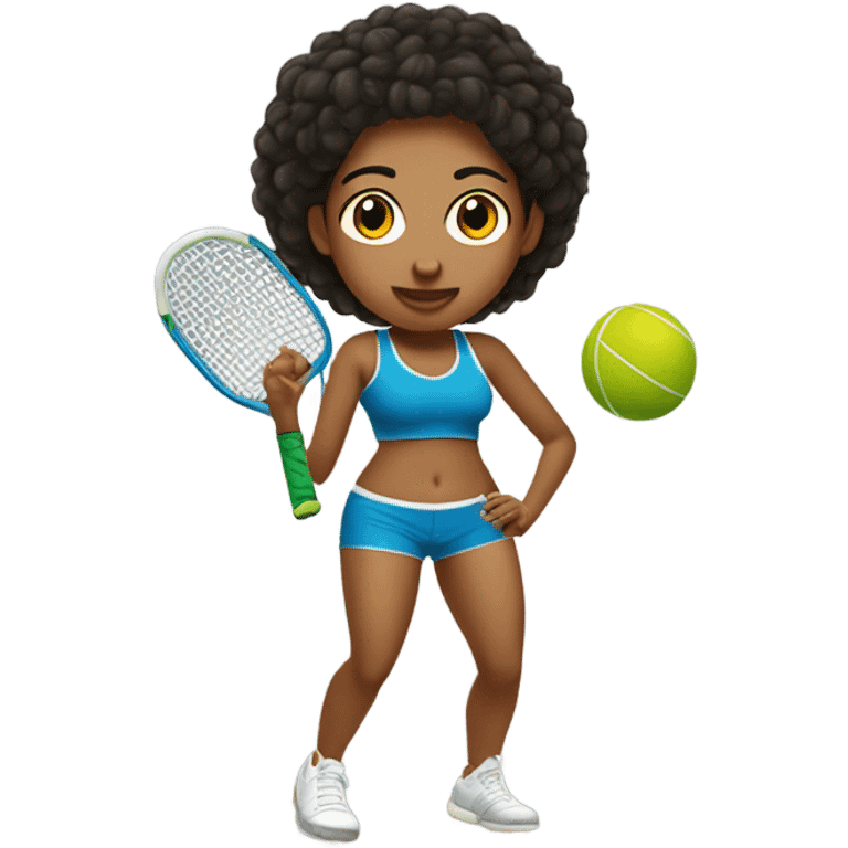 Peruvian female playing pickle ball in booty shorts emoji