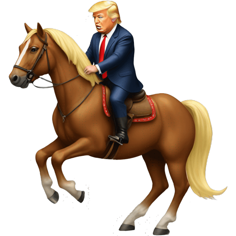 Trump riding a horse emoji