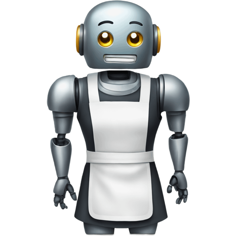 Robot wearing a maid apron emoji