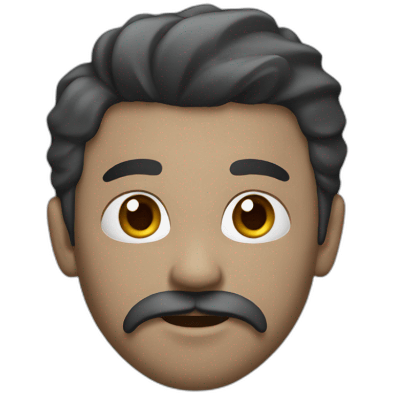 face with beard and mustache, black hair with gray hair emoji