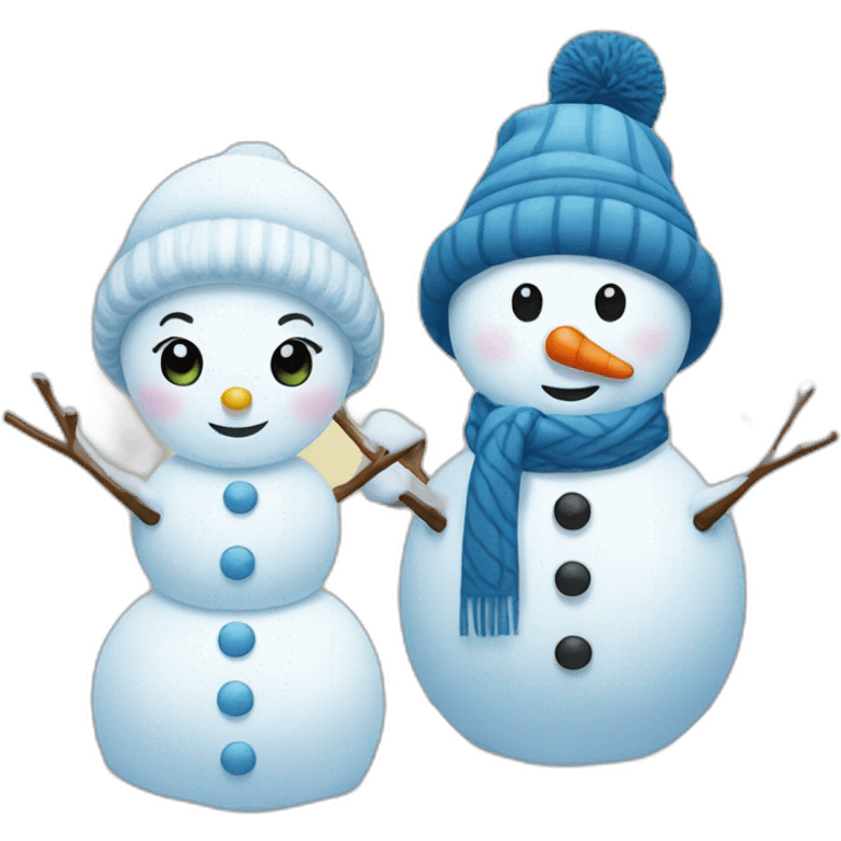 snowman and snowgirl emoji