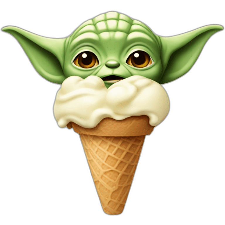 Yoda holing ice cream emoji