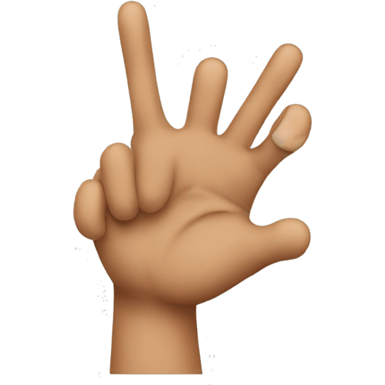 Three fingers up emoji