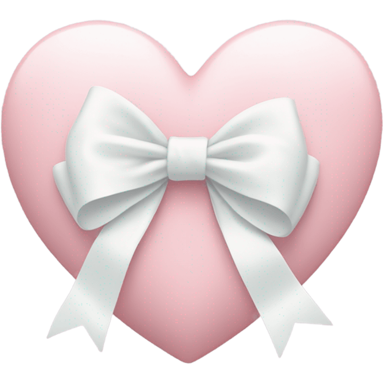 Pastel pink heart with white bow emoji