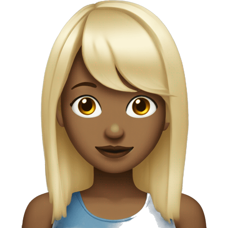 blonde girl with bangs and nose piercing emoji