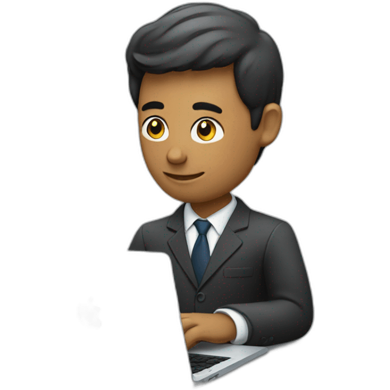 a man in a suit working on his Mac emoji