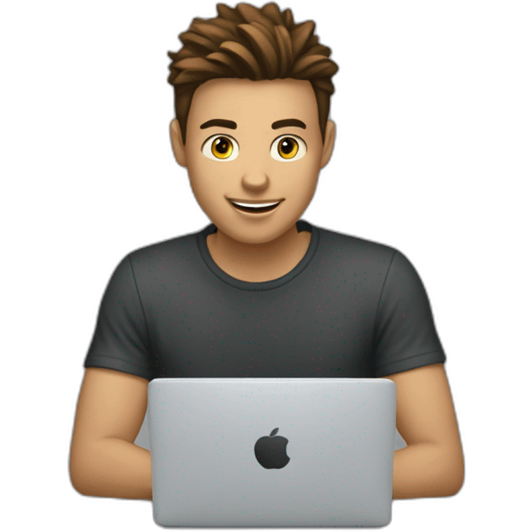 Jeune homme de 21 ans qui joue sur son pc emoji