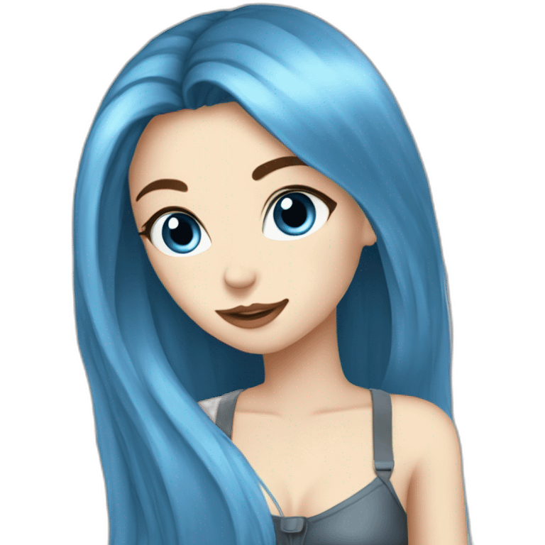 Deepred-long-hair-blue-eyes-metalclothing-girl emoji