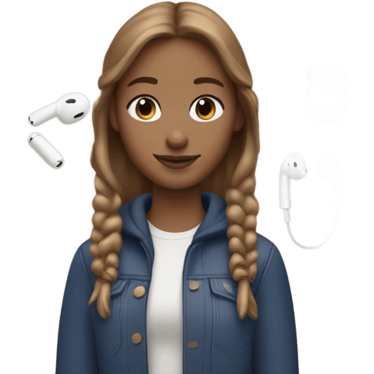  light brown hair girl with AirPods Max  emoji