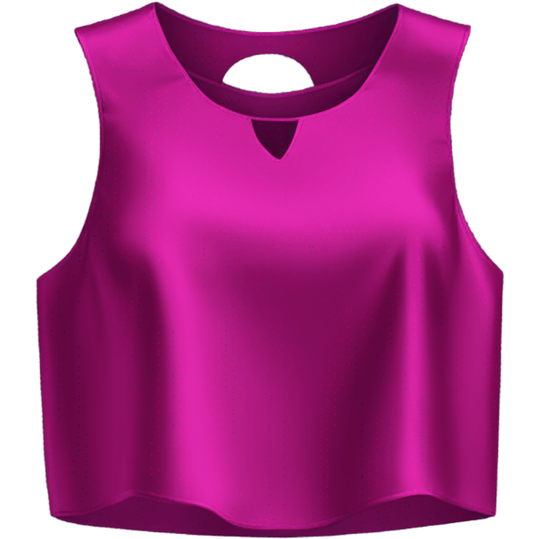 Realistic magenta cut out silk crop top blouse. emoji