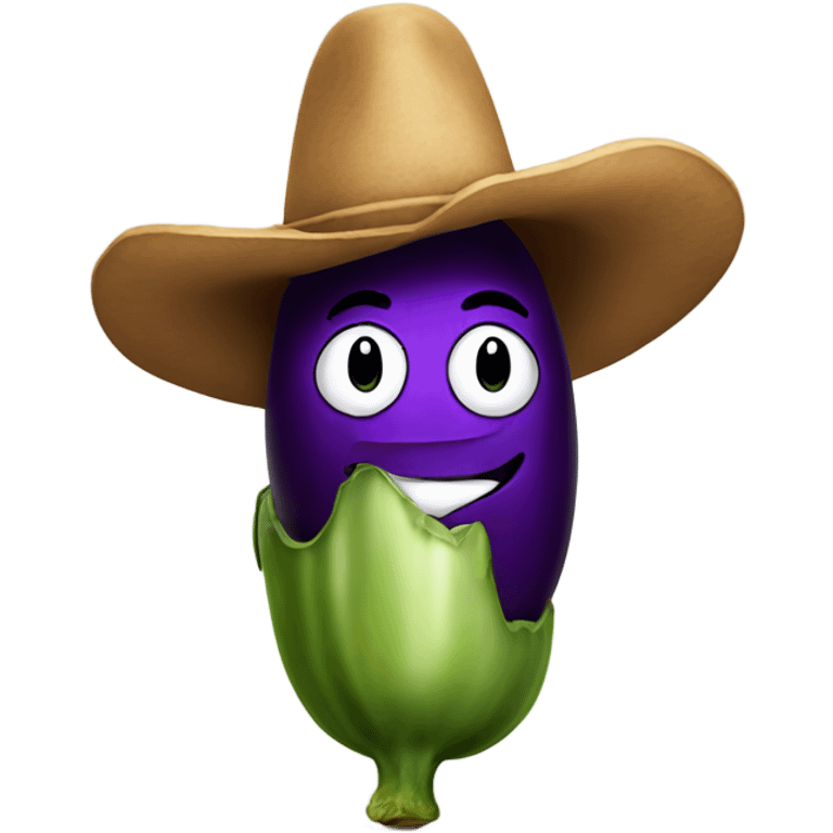 Eggplant with cowboy hat  emoji