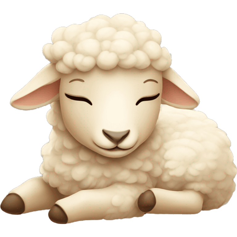 Beige colored sleeping lamb emoji