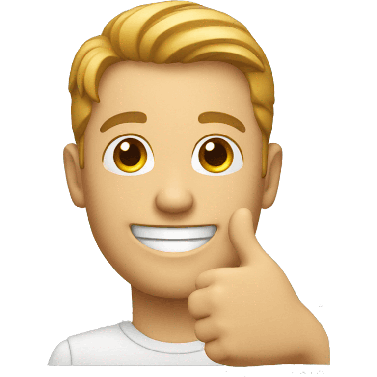 smiling man showing thumbsup emoji