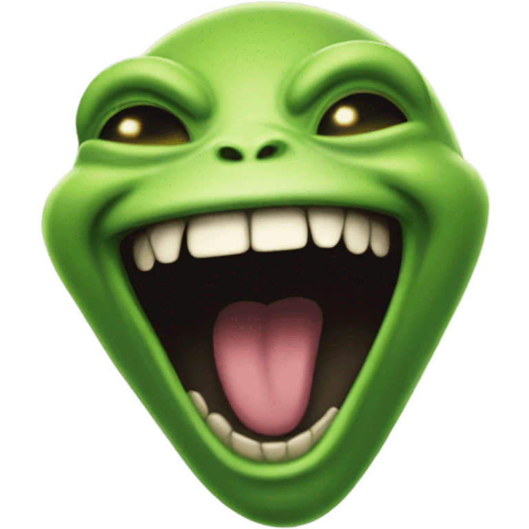 Green alien laughing emoji