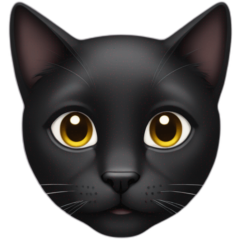 Black cat no eyebrow emoji