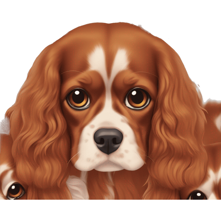 Ruby colored cavalier King Charles spaniel emoji